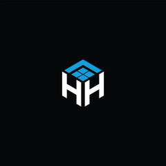 Poster - modern monogram initial letter HH logo with syimbol home design template 
