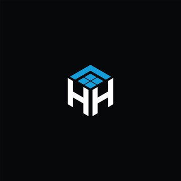 modern monogram initial letter HH logo with syimbol home design template 
