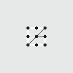 Poster - Network Connection Abstract Pattern with Dots and Lines on a Solid Background