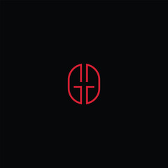 Poster - Red Geometric Logo Symbol on Black Backdrop for Creative Designs
