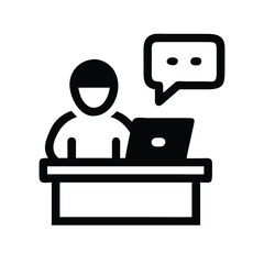 Poster - Customer service representative icon online support agent vector help desk operator assistance and chat 24 7