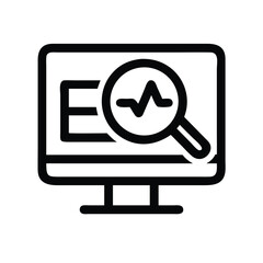 Poster - Data analysis on computer with magnifying glass for seo and website performance monitoring and analytics tool