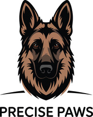 Aufkleber - Artistic german shepherd dog illustration with vibrant color palette and classic typography