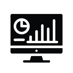 Poster - Data analysis dashboard on computer screen showing charts and graphs for business intelligence system analysis