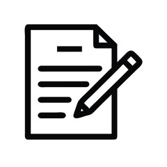 Poster - Document writing icon vector illustration for business report and education content creation or editing task