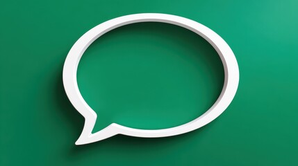 Poster - Chat bubble outline on a green background, symbolizing communication and conversation in a modern context.