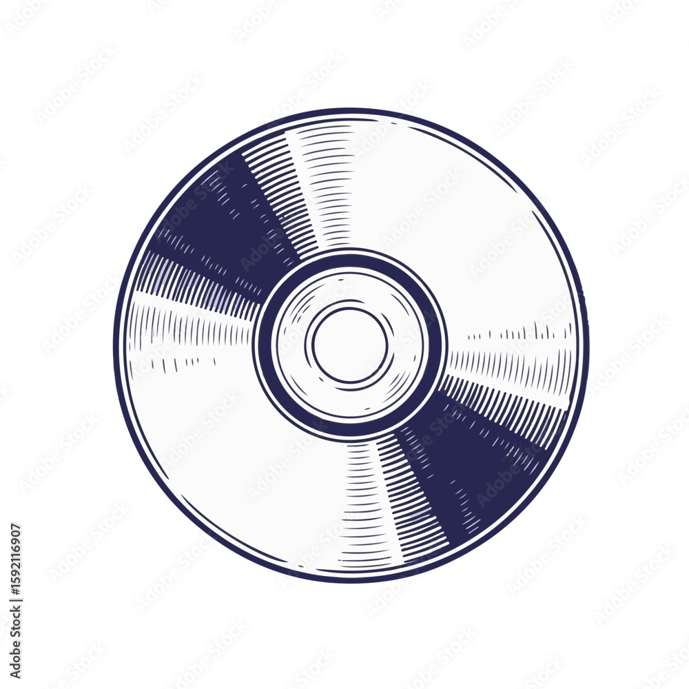 Isolated CD illustration with sketch lines on transparent background ...