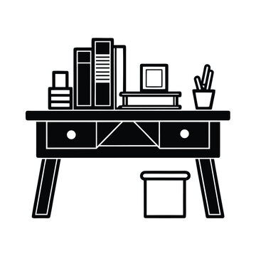 Flat Vector Design of a Creative Office Desk Workspace Illustration