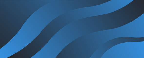 Poster - Modern blue gradient background with waves. vector