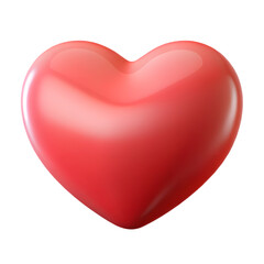 Poster - Shiny red heart shape symbol representing love and affection isolated on transparent background