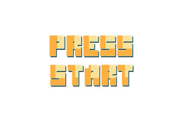 Aufkleber - PRESS START. pixel art. 8 bit game. retro game. for game assets. on white background.
