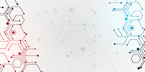 Abstract background with a modern futuristic concept and a glowing hexagon pattern. Vector background with a technology concept. Vol 2.