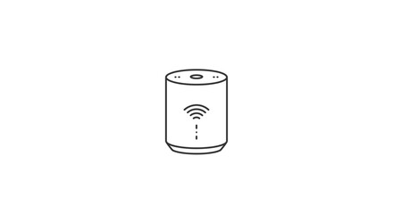 Poster - Illustration of a smart speaker with wifi symbol on a white background