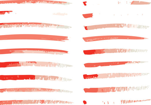 Brush texture red stroke underline highlight. Marker red pen highlight stroke. Vector hand drawn brush underline element set for accent, crayon texture emphasis effect. Chalk vector.illustration, red,