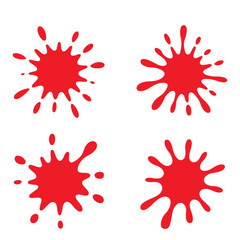 Aufkleber - Four red paint splatters arranged in a square on a white background in a vector style design