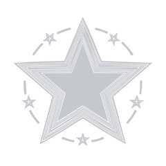 Poster - Starry vector design featuring geometric star shape and star embellishments in clean modern style