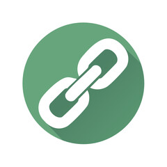 Aufkleber - Interlocking White Chains on Green Circle Button Linking Connection Icon Element