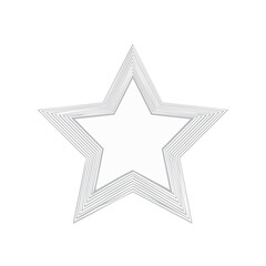 Poster - Minimalist Star Shape Line Art Five Pointed Symbol Illustration, Geometry Design