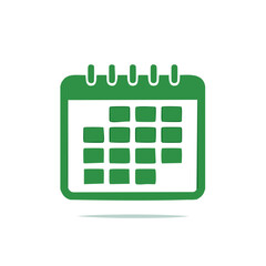 Poster - Green calendar icon with date grid for appointments and scheduling
