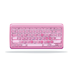Leinwandbilder - Pink wireless keyboard in a flat design for a desktop computer or laptop isolated on a white background