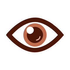 Poster - Illustration of a Human Eye with Dark Brown Iris and Eyelash in Vector