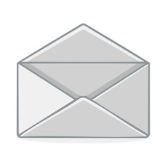 Aufkleber - Open White Envelope Vector Graphic for Messaging or Letters, Flat Style, Modern Design, Simple Icon Isolated on White
