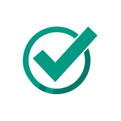 Poster - Green Check Mark Inside Circle Signifying Approval, Completion, and Validation
