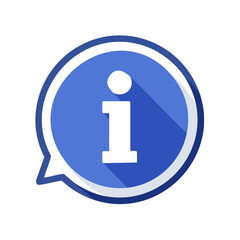 Poster - Simple Blue Information Speech Bubble Icon Graphic on White
