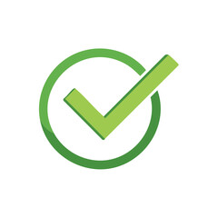 Poster - Green Checkmark Symbol in Circle Shape Represents Approval and Completion