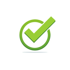 Poster - Green Checkmark Inside a Circle for Approval and Confirmation on White