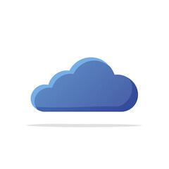 Poster - Abstract Blue Cloud Illustration Digital Data Storage Weather Element Concept