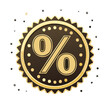 © FryArt - Golden Percentage Symbol Isolated Celebration of Discounts and Promotional Sales