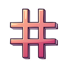 Poster - Whimsical Hashtag Illustration Symbol for Social Media and Trending Topics