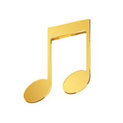 Poster - Elegant Golden Music Note Illustration: Musical Eighth Note Symbol for Creative Audio Projects