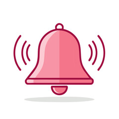 Poster - Pink Notification Bell Icon with Sound Waves  - Alert, reminder, or announcement