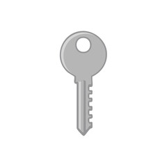 Poster - Isolated Classic Key Symbol Access or Security Unlock and Entry in Light Grey