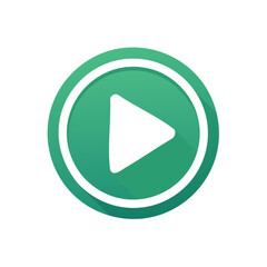 Poster - Play Button Icon, Green Circle Shape with Playhead, Multimedia Interface Element