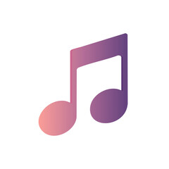 Poster - Gradient Musical Note Isometric Icon Symbol Sign Emblem Design Element