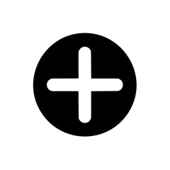 Poster - Simple Black Circle with White Plus Sign Icon