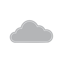 Poster - Gray cloud icon with a white outline for weather forecast apps and cloud computing services