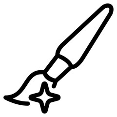 Poster - Black Paintbrush Creates Sparkling Star Icon on White