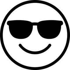Poster - Cool face emoji outline icon vector