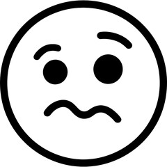 Poster - Confused face emoji outline icon vector