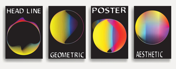 Poster - Modern posters . Vector design composition with colorful various geometric shapes . Abstract contemporary art . Vector art ideal for media, ads, covers, brochures, banners. 