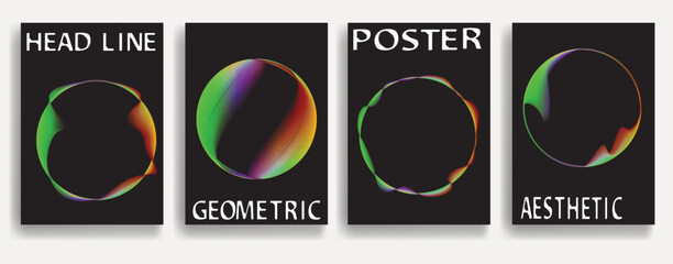 Poster - Modern posters . Vector design composition with colorful various geometric shapes . Abstract contemporary art . Vector art ideal for media, ads, covers, brochures, banners. 