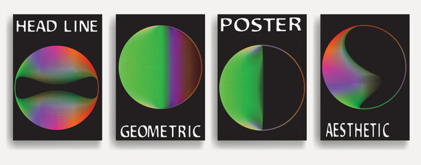 Poster - Modern posters . Vector design composition with colorful various geometric shapes . Abstract contemporary art . Vector art ideal for media, ads, covers, brochures, banners. 