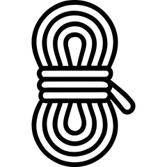 Poster - Coiled rope outline icon vector