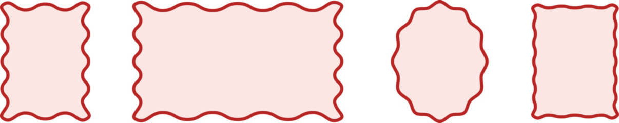 Wavy edge shapes, border, rectangle, curve, oval shape, customizable stroke, vector, illustration