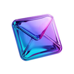 Poster - Iridescent Email Symbol Shining on an Isolated Presentation for Modern Communication