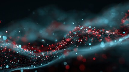 Poster - Abstract digital particles wave